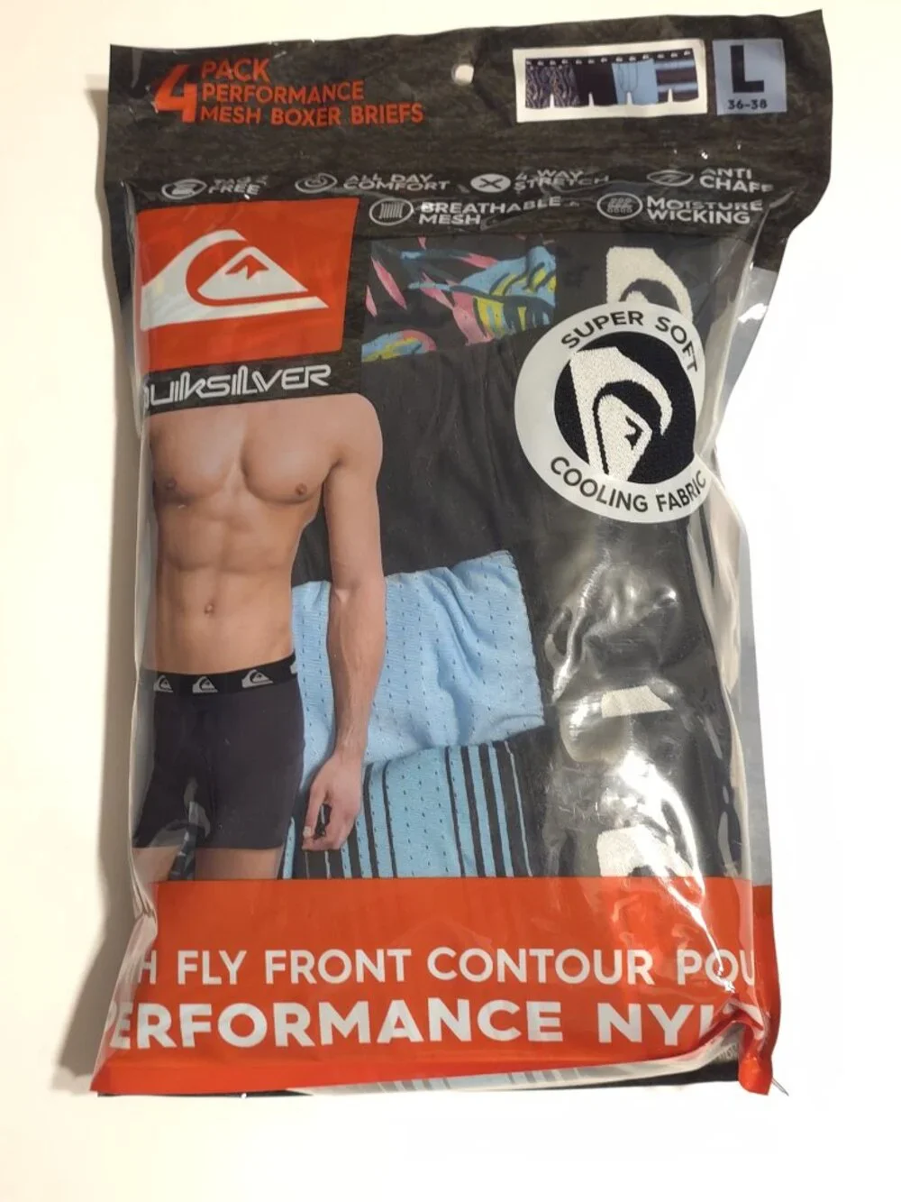 Quiksilver 4-Pack Performance Mesh Boxer Briefs